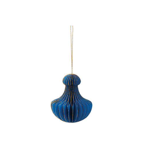 A Honeycomb Paper Blue Ornament.