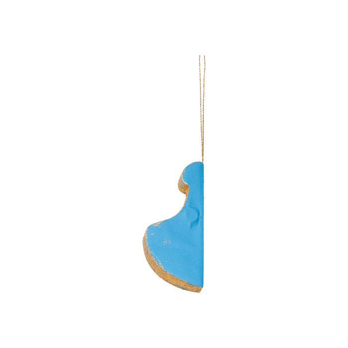 A Honeycomb Paper Blue Ornament.