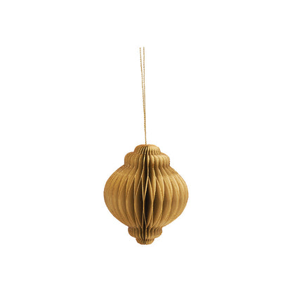 A Honeycomb Paper Ochre Ornament.