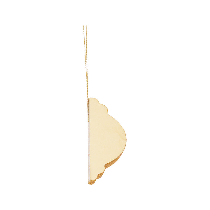 A Honeycomb Paper Ochre Ornament.