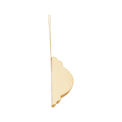 A Honeycomb Paper Ochre Ornament.