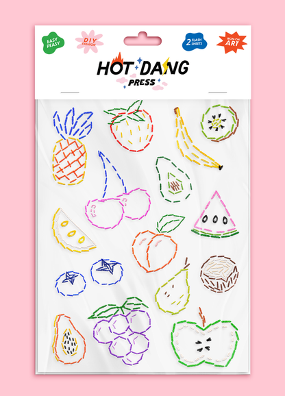 Hot Dang Press - Fruit Embroidery Sheet Set