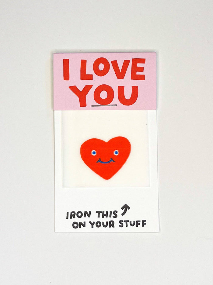 Hot Dang Press - I Love You Heart Face L'il Something Iron-On Card