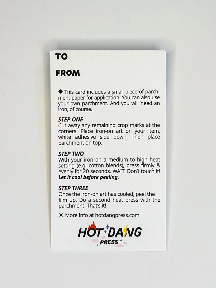 Hot Dang Press - Leaf Clover L'il Something Iron-On Card