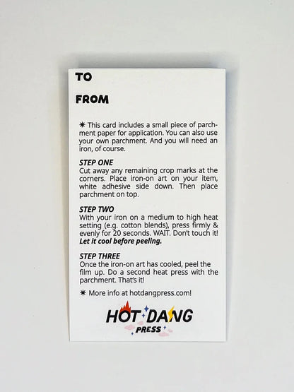 Hot Dang Press - Leaf Clover L'il Something Iron-On Card