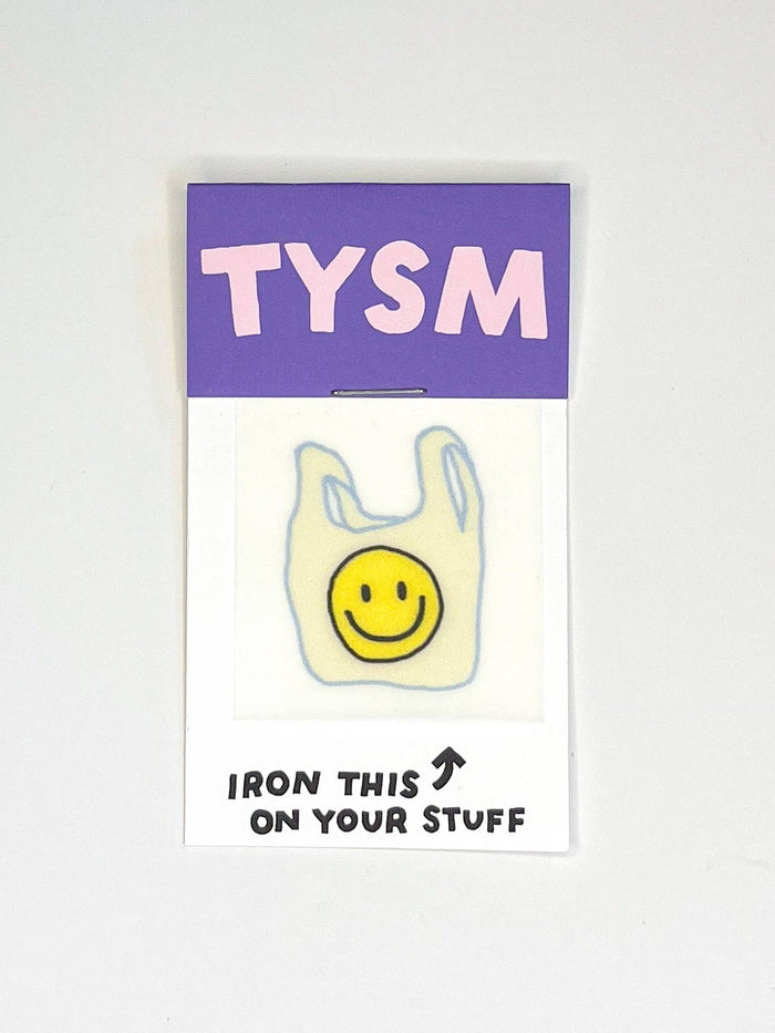 Hot Dang Press - Thank You Smiley Shopping Bag L'il Something Iron-On Card