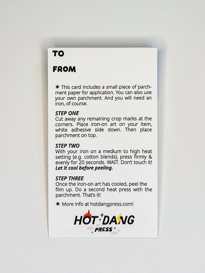 Hot Dang Press - Thank You Smiley Shopping Bag L'il Something Iron-On Card