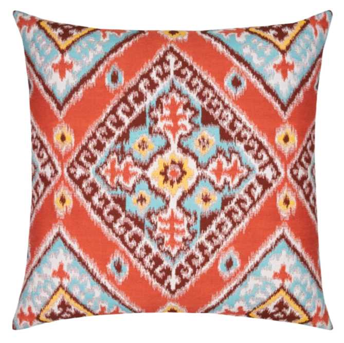 Ikat Diamond Flame Throw Pillow