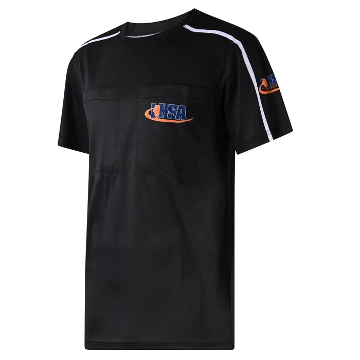 Illinois (IHSA) Davis IHSA AeroFLX Soccer Black Referee Shirt 3.0