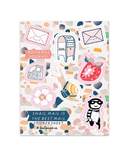 ILOOTPAPERIE - Snail Mail Stationery Lover Matte Vinyl Sticker Sheet