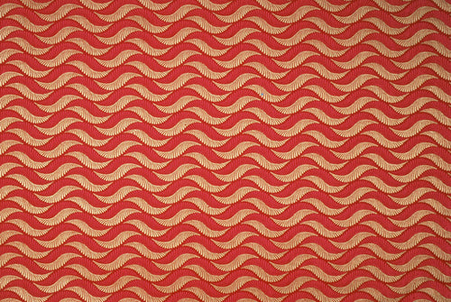 Indian Print Rippling Feathers Red & Gold