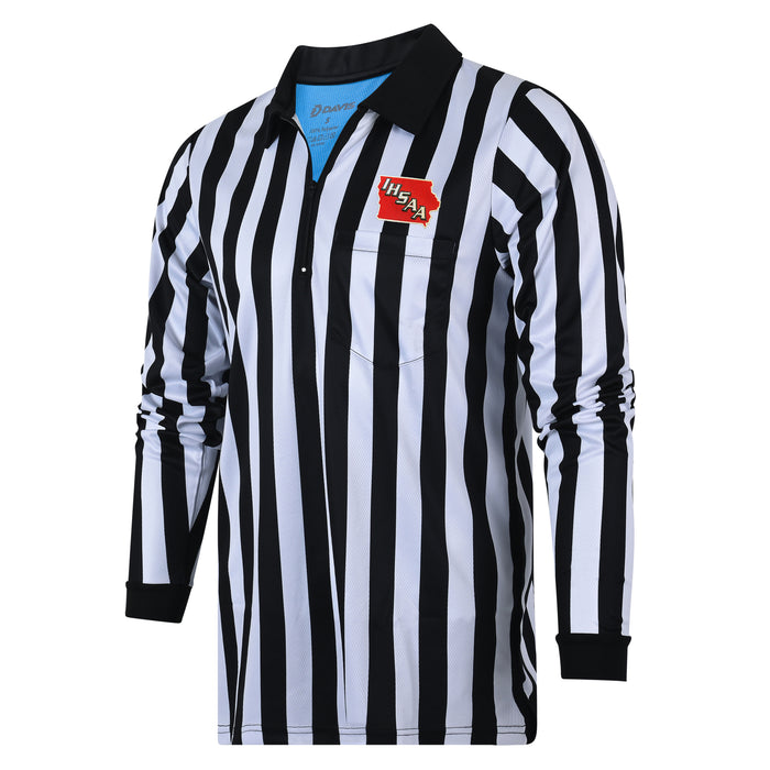 Iowa (IHSAA) Davis BFX 1" Stripe Football Referee LS Shirt