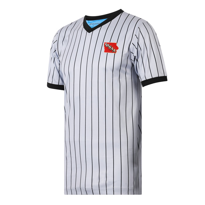 Iowa (IHSAA) Davis BFX Gray Pinstripe Referee Shirt - Tall
