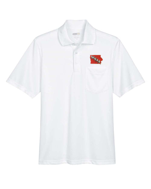 Iowa (IHSAA) White Moisture Wicking Referee Shirt w/ Pocket