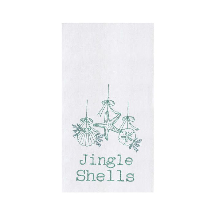 A Jingle Shells Flour Sack Kitchen Towel.