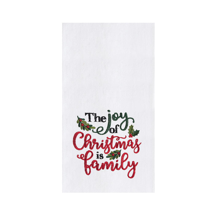A Joy of Christmas Family Flour Sack Kitchen Towel.