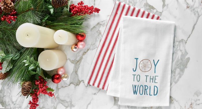 A Joy To The World Flour Sack Kitchen Towel.