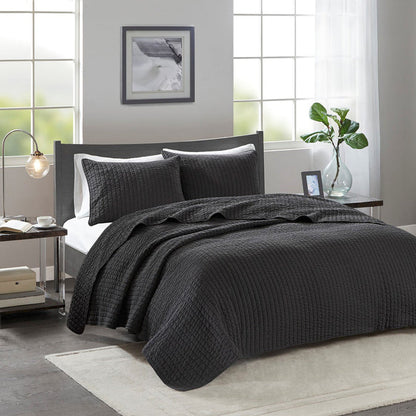 keaton black coverlet set from JLA Home and Fabrics
