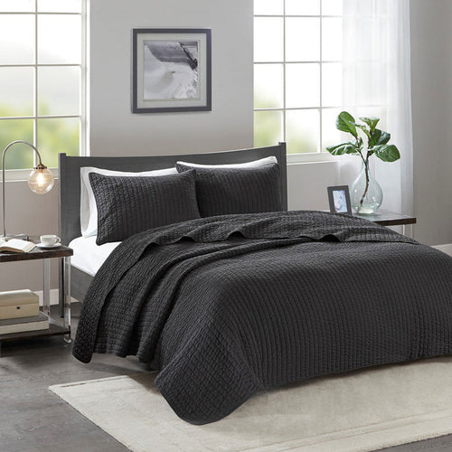 keaton black coverlet set from JLA Home and Fabrics