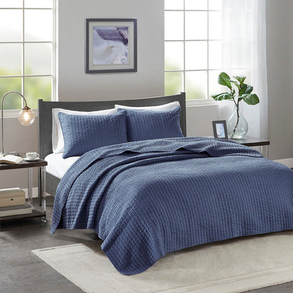 keaton navy coverlet set from JLA Home and Fabrics