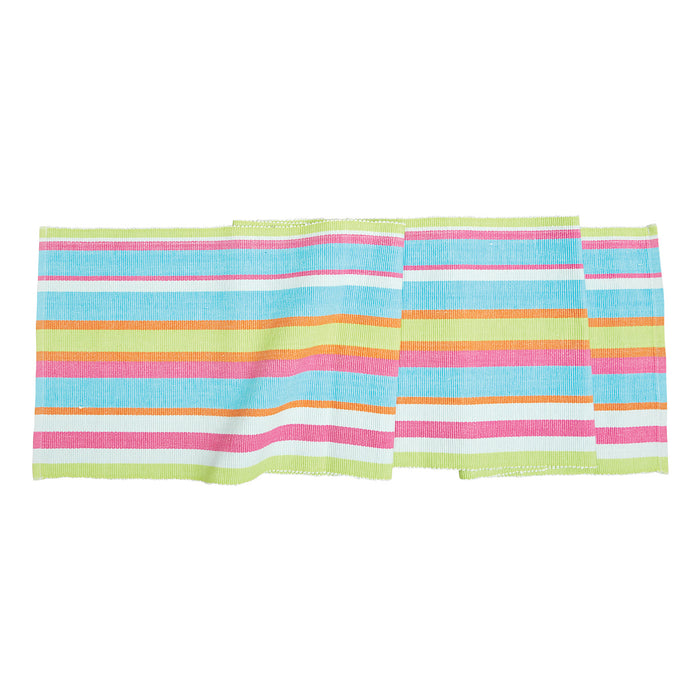 Key Lime Stripe Table Linens table linens displayed as a coordinated tabletop setting.
