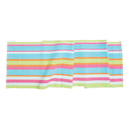 Key Lime Stripe Table Linens table linens displayed as a coordinated tabletop setting.