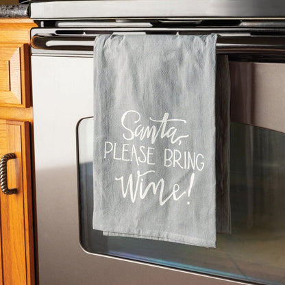 Kitchen Towel - Santa Please Bring Wine - Premium Kitchen Towel from Primitives by Kathy - Just $8.95! Shop now at Pat's Monograms