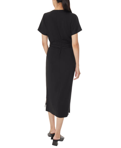 Knit Shirt Dress with Waist Tie