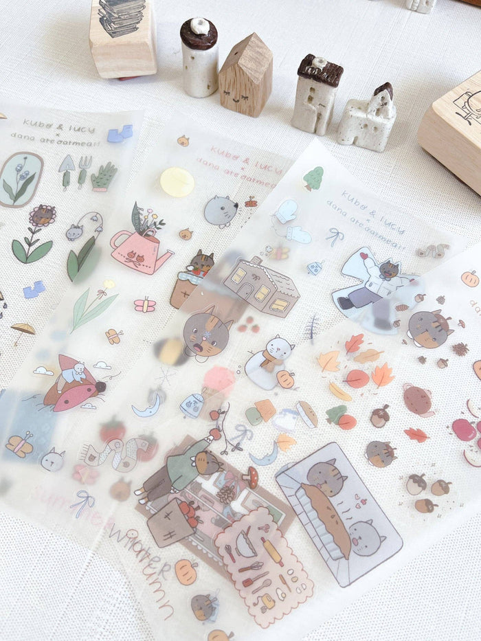 Kuboandlucy Stationery Co - Kuboandlucy x Dana Ate Oatmeal Four Seasons Sticker Sheet