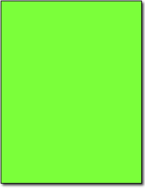 Adhesive Green Fluorescent Labels, measure (8 1/4" x 10 3/4") , compatible  with inkjet and laser, matte both sides