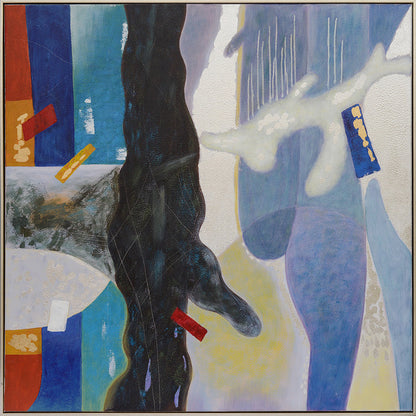 Latin Modern Hand-Painted Canvas Artwork Oil Painting 36 x 36 - Framed - Art - - Greathouse