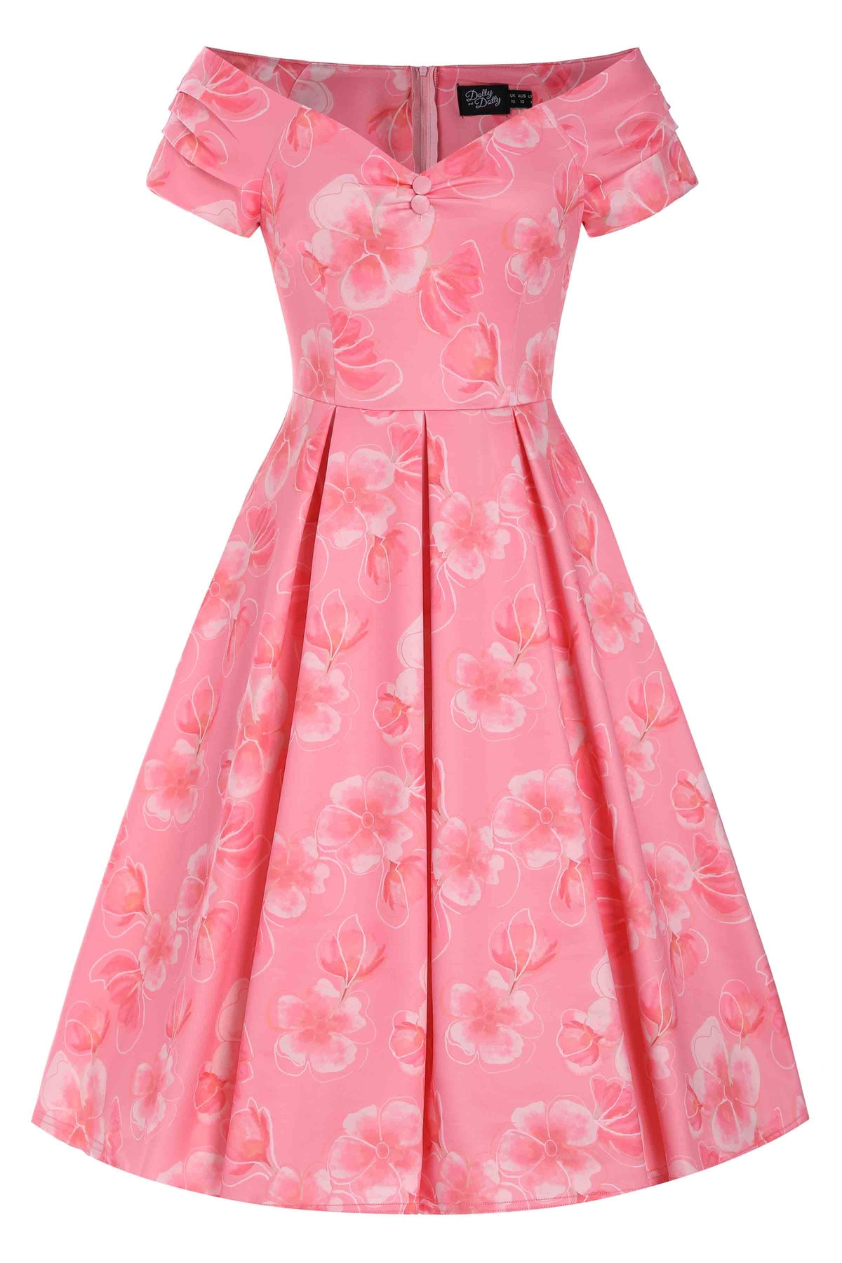 Lily Pink Floral Off Shoulder Circle Dress