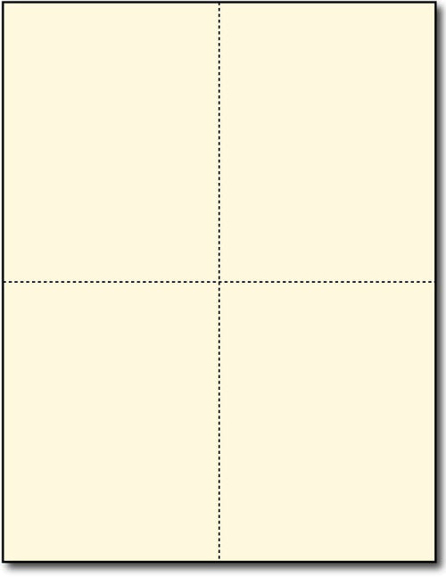 80lb - 4 Cream Postcards, Linen both sides on an 8 1/2" x 11" sheet.