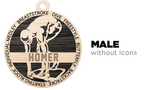 LN BOYS SWIM & DIVE CUSTOM PERSONALIZED SPORTS ORNAMENT