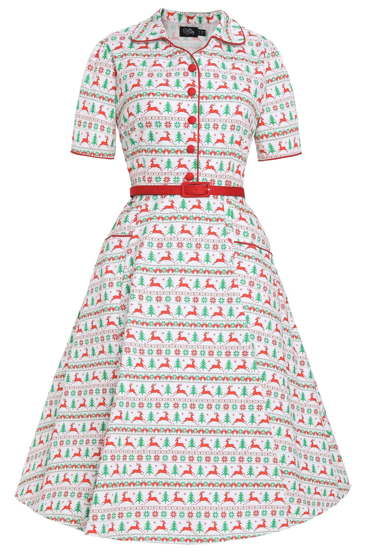 Mabel Christmas Reindeer Shirt Dress