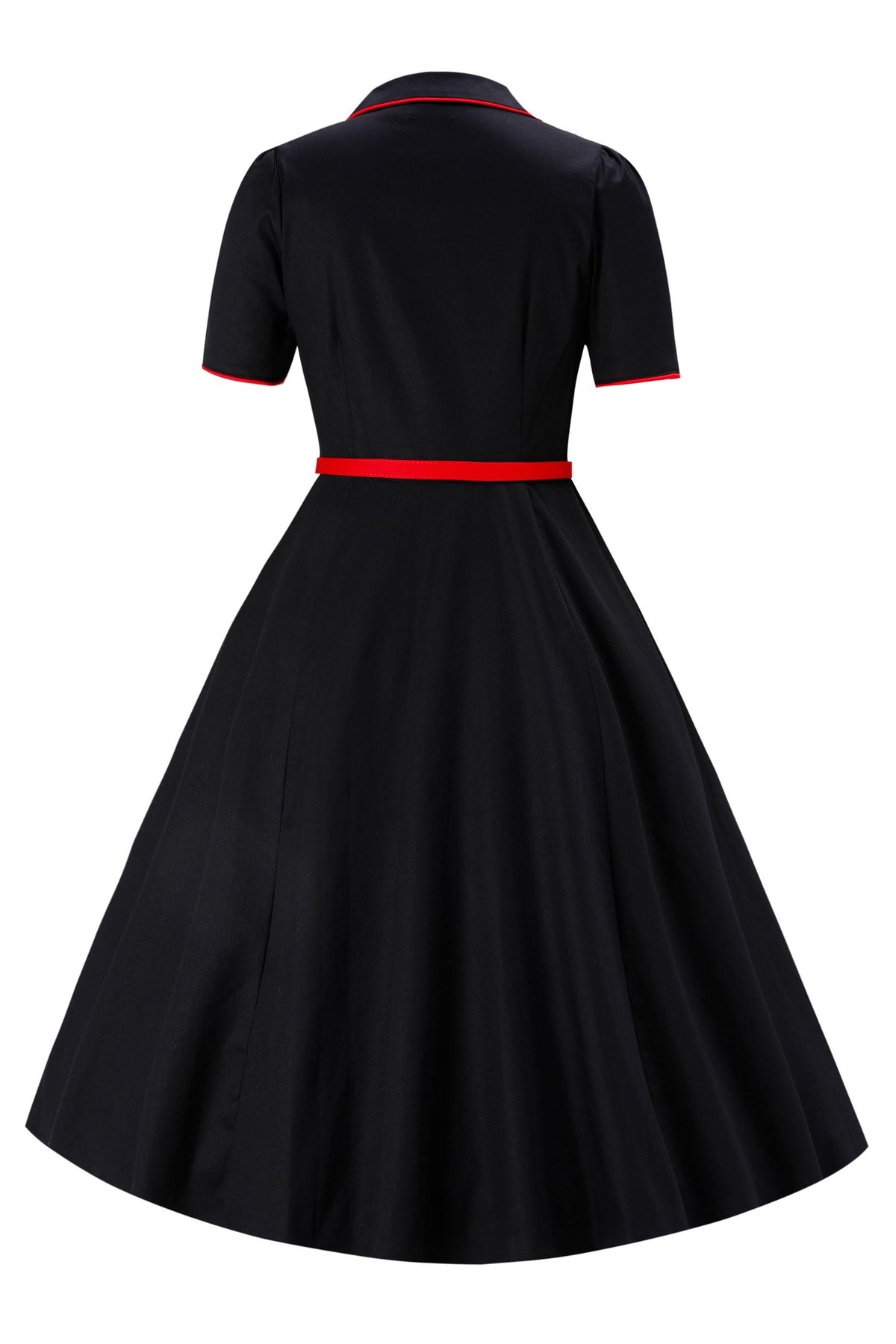 Mabel Rockabilly Shirt Dress With Rose Embroidery