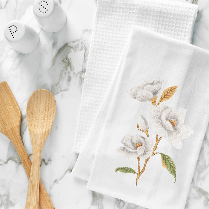 A Magnolia Flour Sack Kitchen Towel.