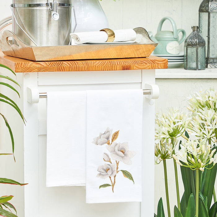 A Magnolia Flour Sack Kitchen Towel.