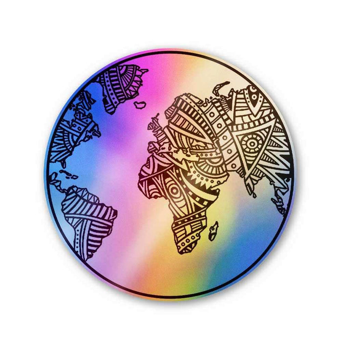 Mandala earth Holographic Stickers - Holographic stickers | STICK IT UP