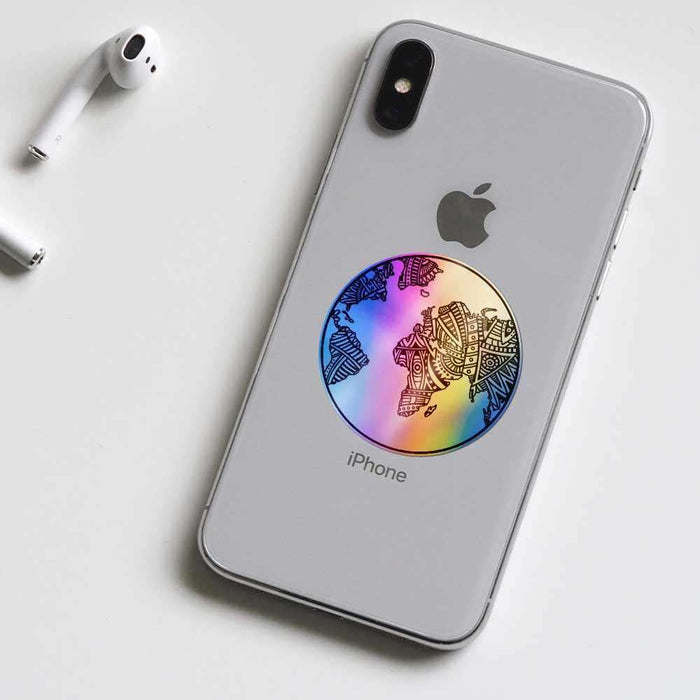 Mandala earth Holographic Stickers - Holographic stickers | STICK IT UP