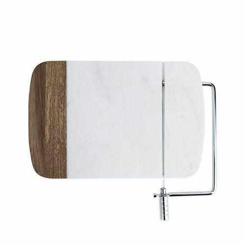 Marble & Acacia Wire Slicer by Twine