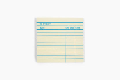 Marigold Press - Library Card Sticky Notes - Yellow