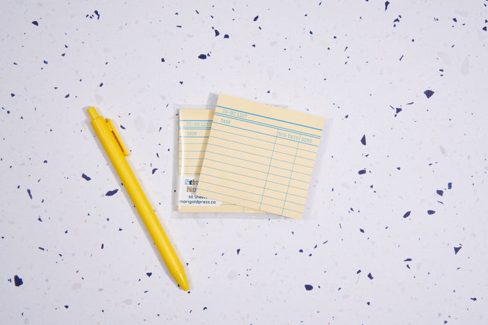 Marigold Press - Library Card Sticky Notes - Yellow