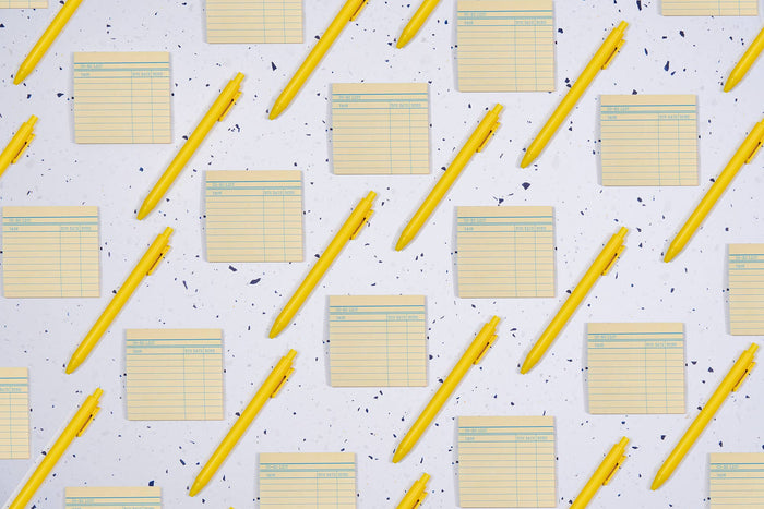 Marigold Press - Library Card Sticky Notes - Yellow