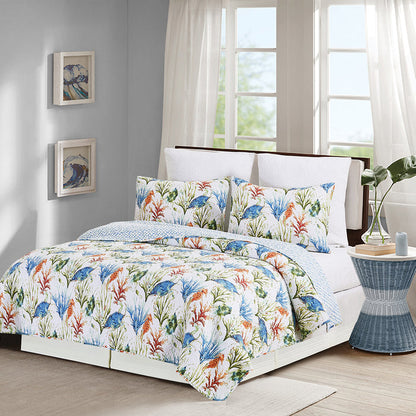 A Marino Quilt Set displayed on a made bed.
