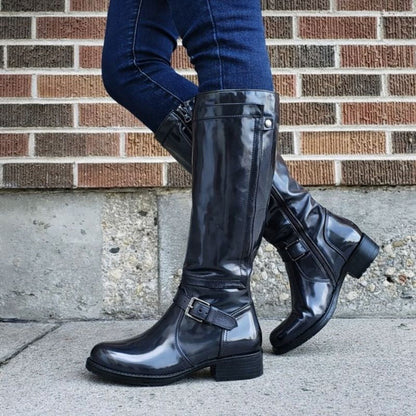 Marj™ | Classic Round Toe Knee-High Boots