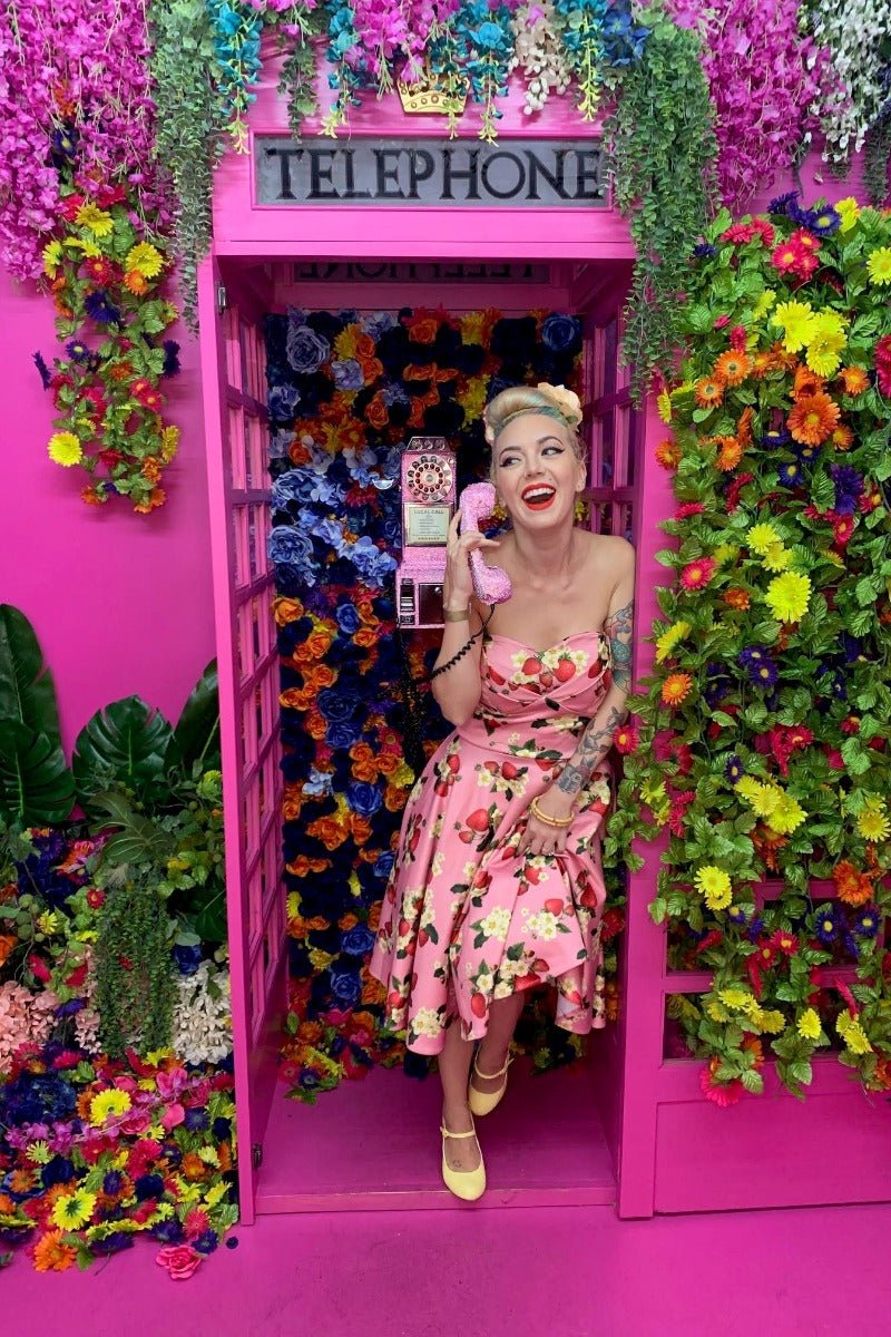 Melissa Retro Pink Strawberry Dress
