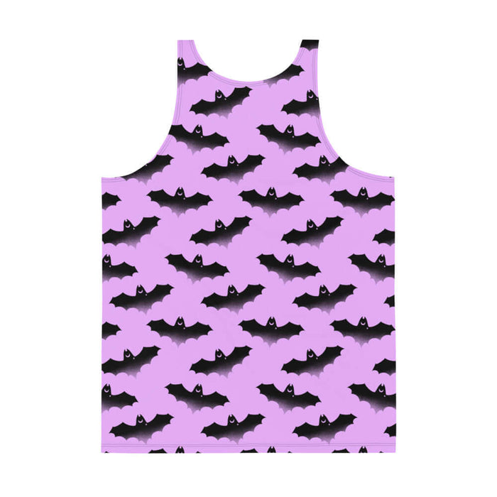 Aensland alternative men's tank top in pink with bats and crescent moons