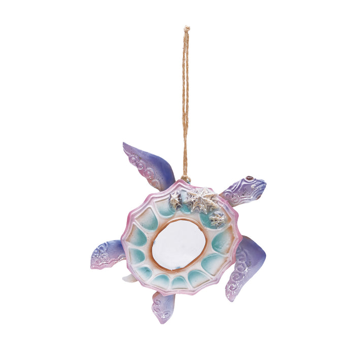 A Metal & Capiz Sea Turtle Ornament.