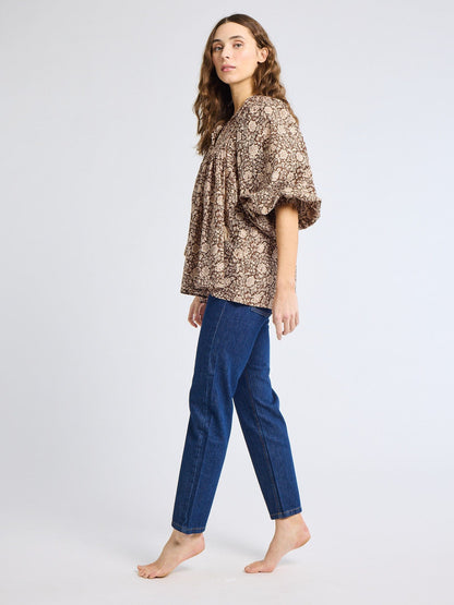 Charlie Top in Cocoa Floral